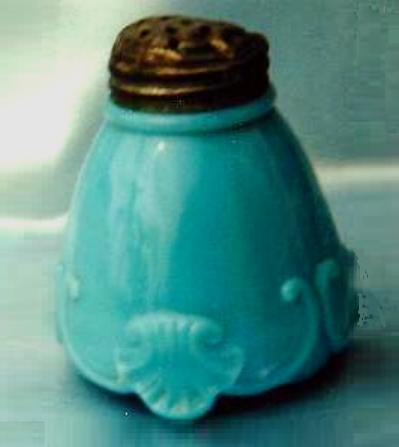 Vintage Blue Turquoise Glass Light Bulb Salt and Pepper Shakers 